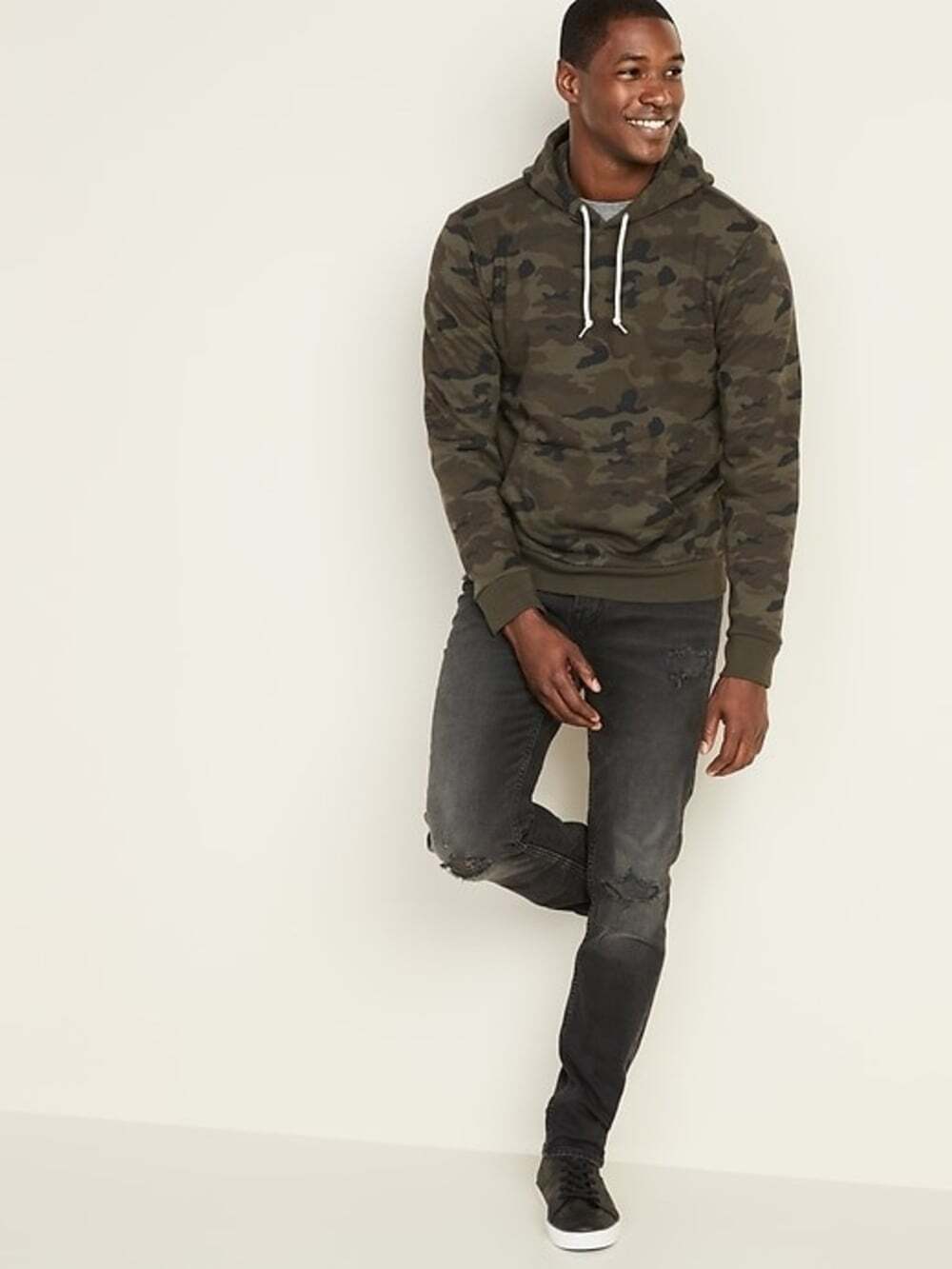 New Mens Old Navy XXXL Green Camouflage Fleece Pullover Hoodie Plus Size 3XL